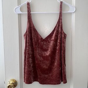 Crushed Velvet Tank - Rose